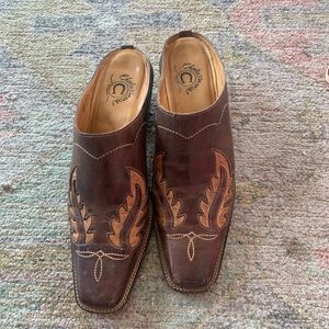 Cowboy Boot Leather Mules